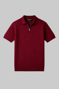 Men's premium classic cable knit polo tee