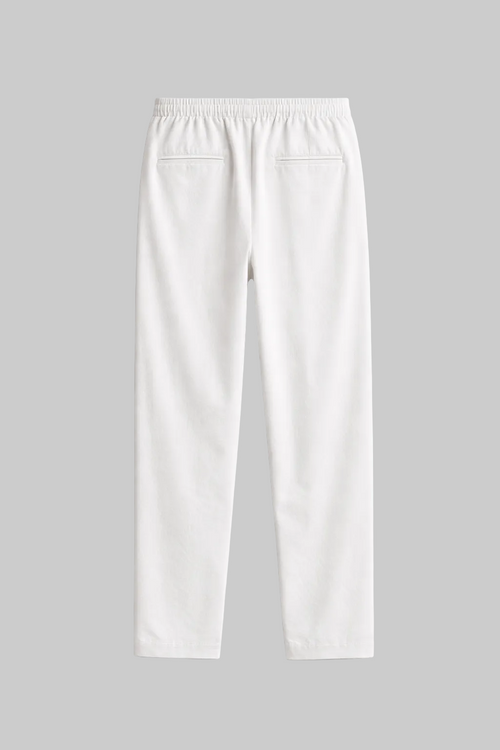 Cotton Linen Relaxed Fit Trousers – Off White | Summer Essential