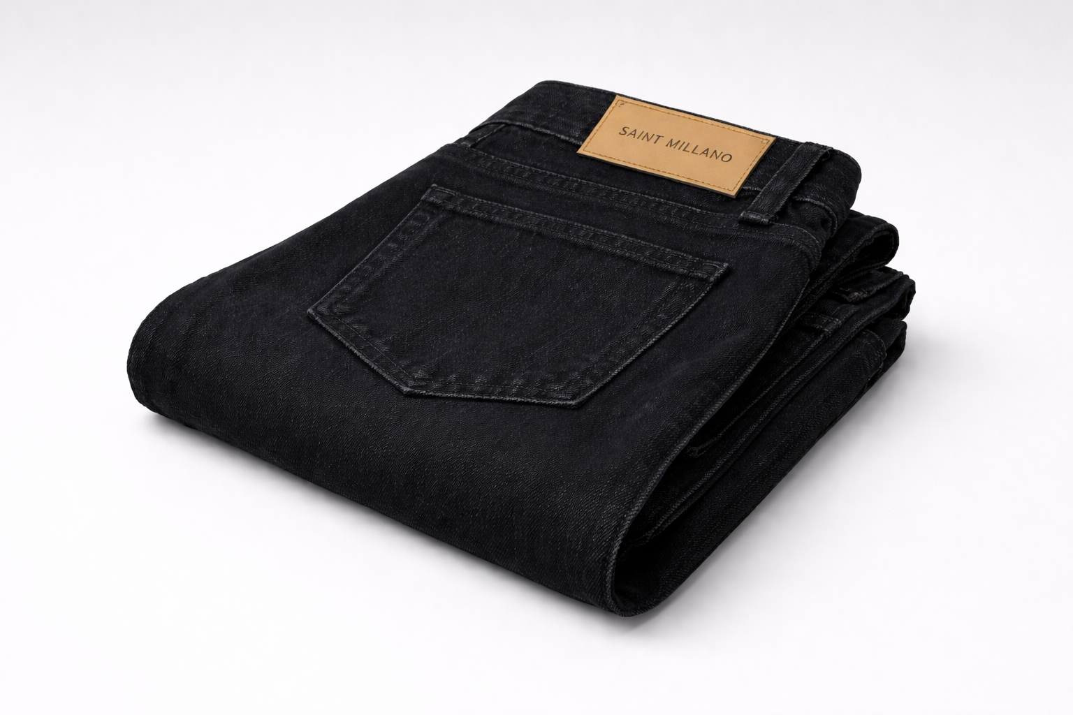Mens essential Black Denim Jeans – Refined Straight Fit