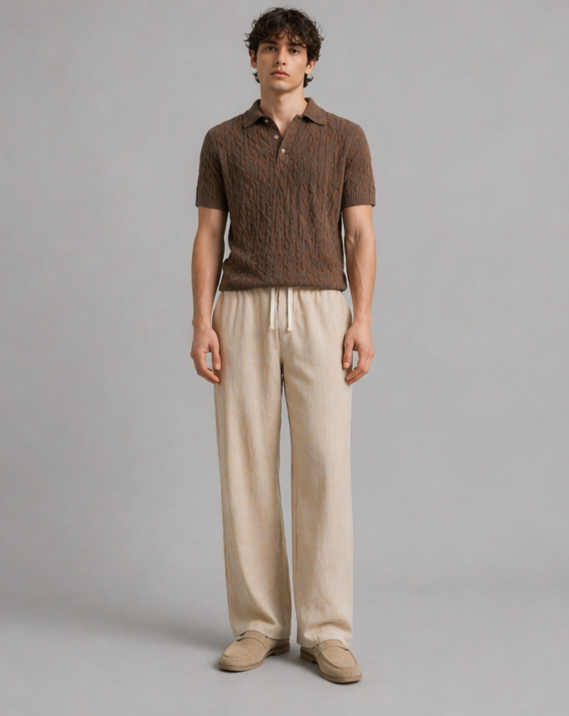 Men's premium pure linen drawstring trousers | Summer Essentials |