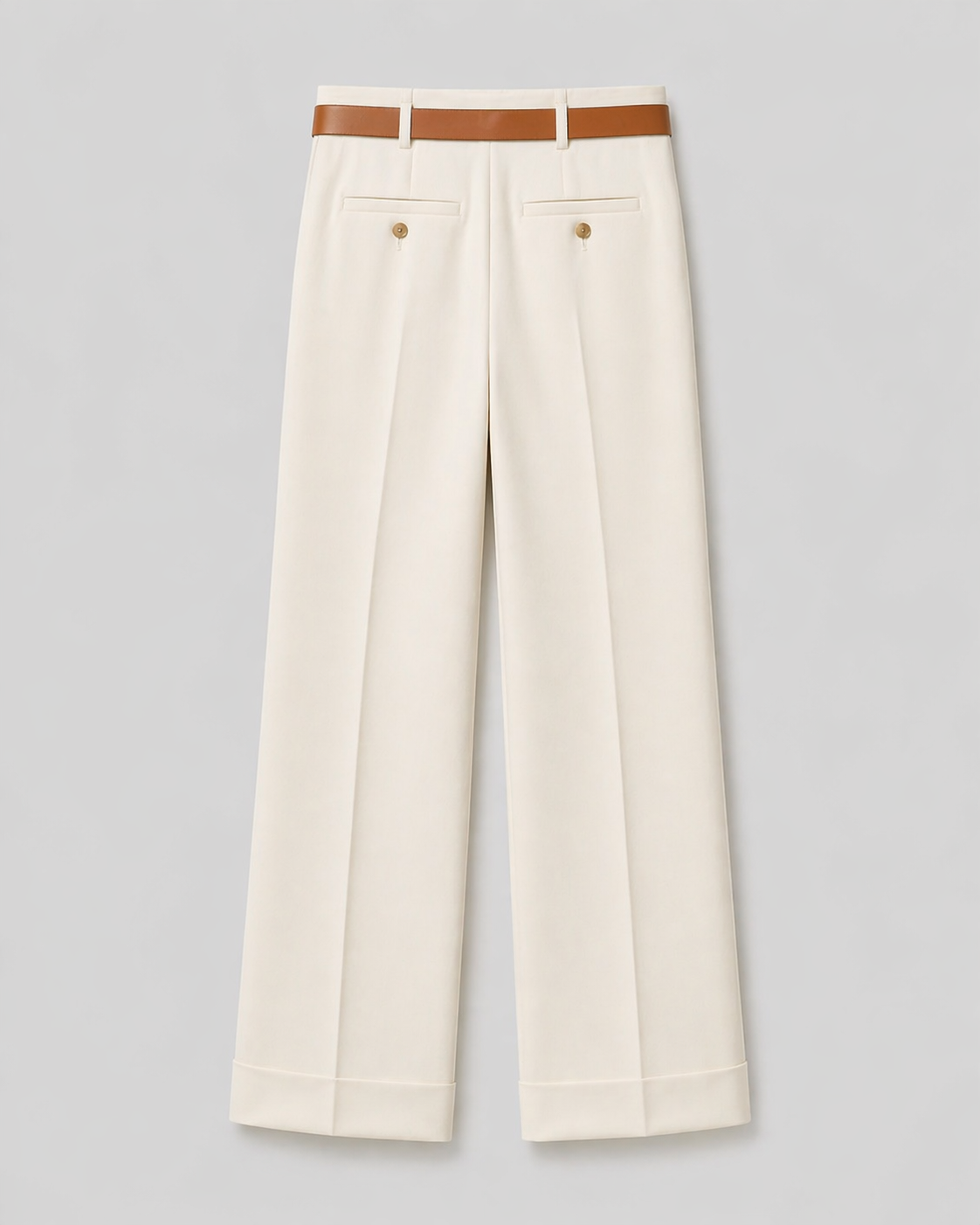 Women’s Off-White High-Waist Wide-Leg Trousers