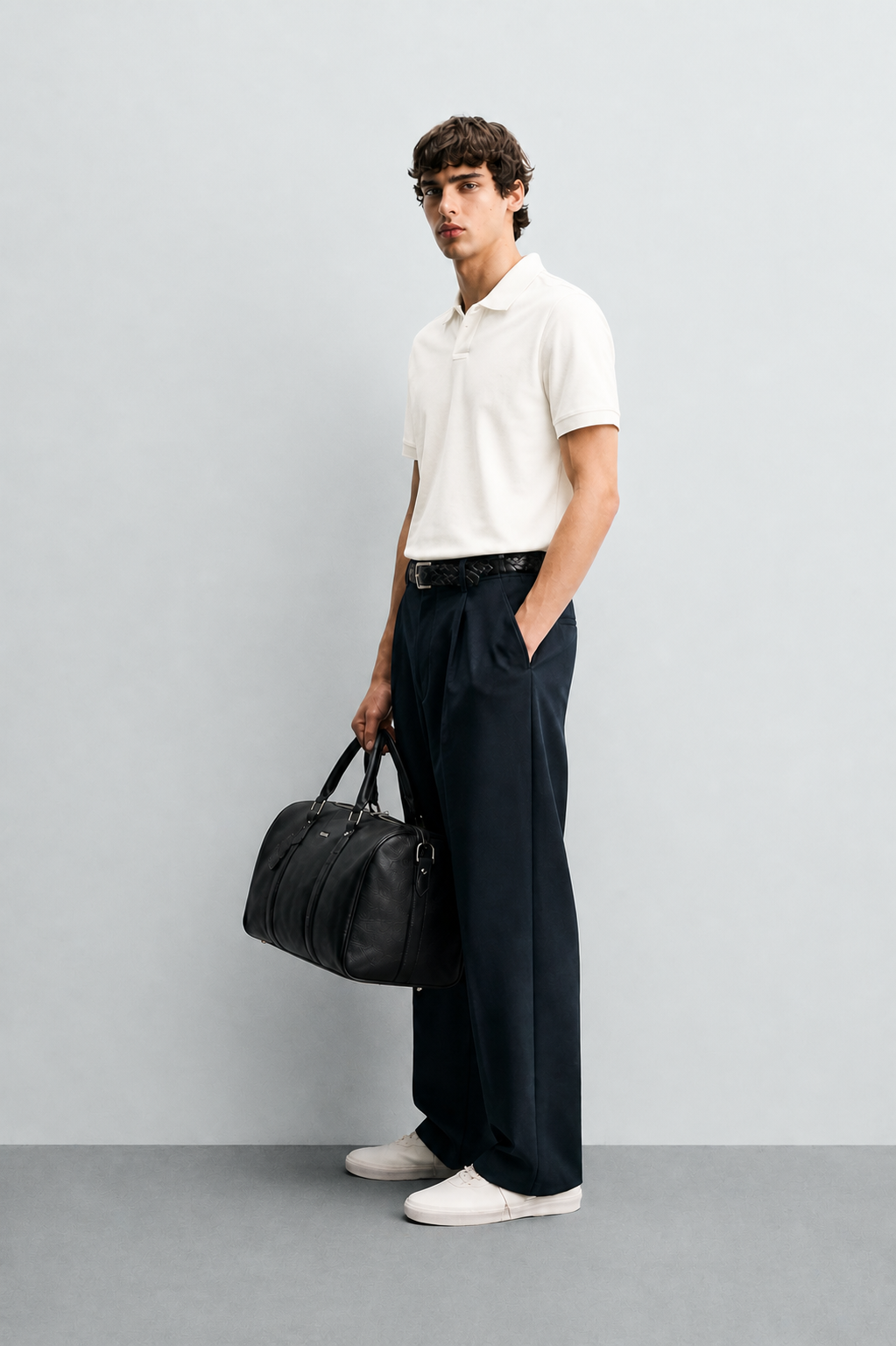 Men's premium classic off-white polo T-shirt