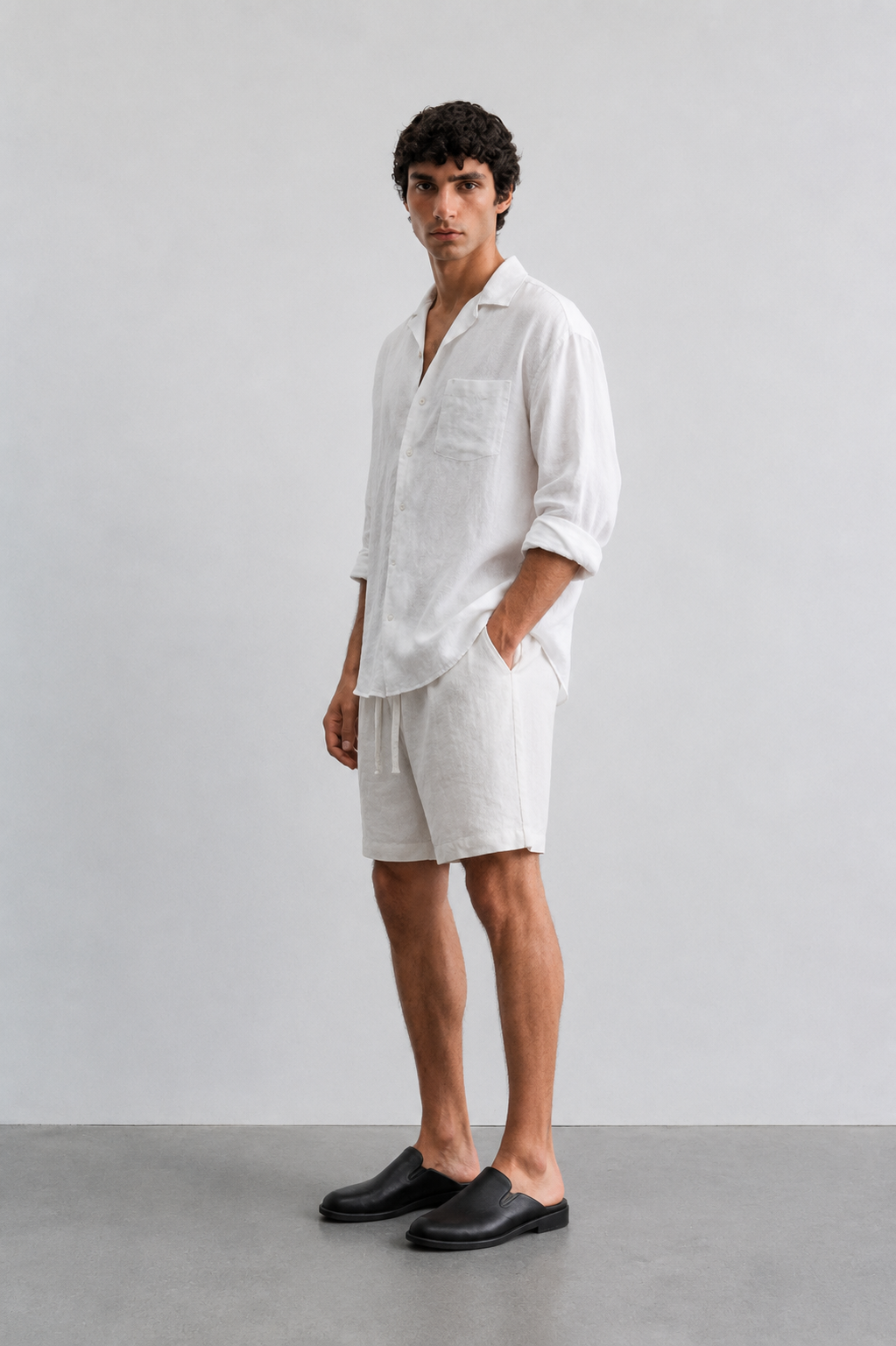 Men’s premium Off-White Linen Shorts – Relaxed Fit | Summer Essential |