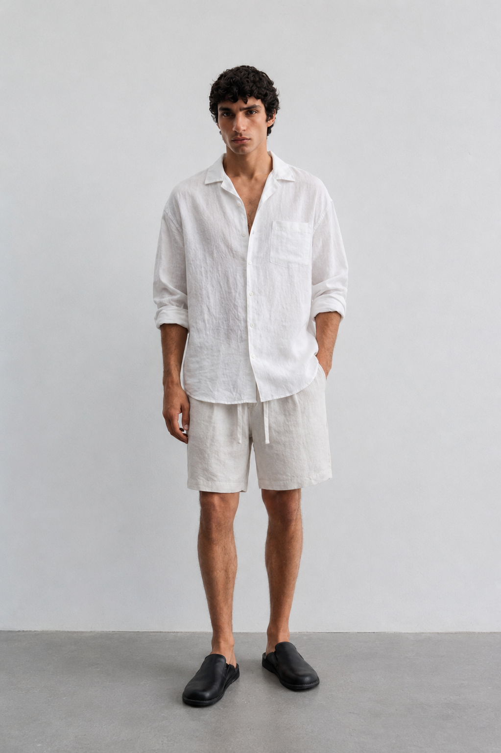 Men’s premium Off-White Linen Shorts – Relaxed Fit | Summer Essential |