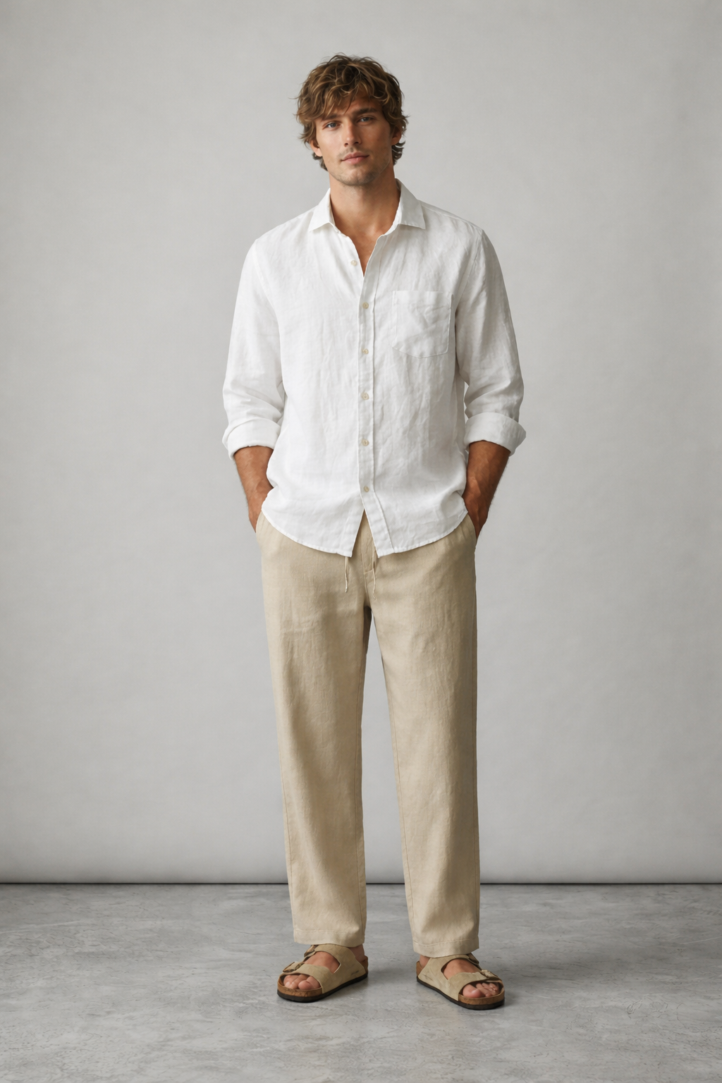 Men's premium pure linen shirt - white | Summer Essentials |
